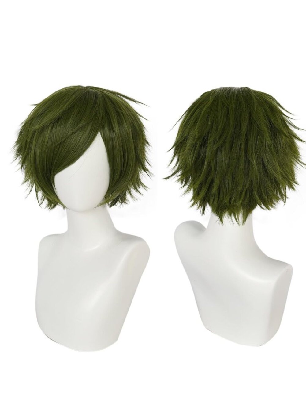 Men's Olive Green Synthetic Fiber Short Blonde Golden Cosplay Modern Wigs